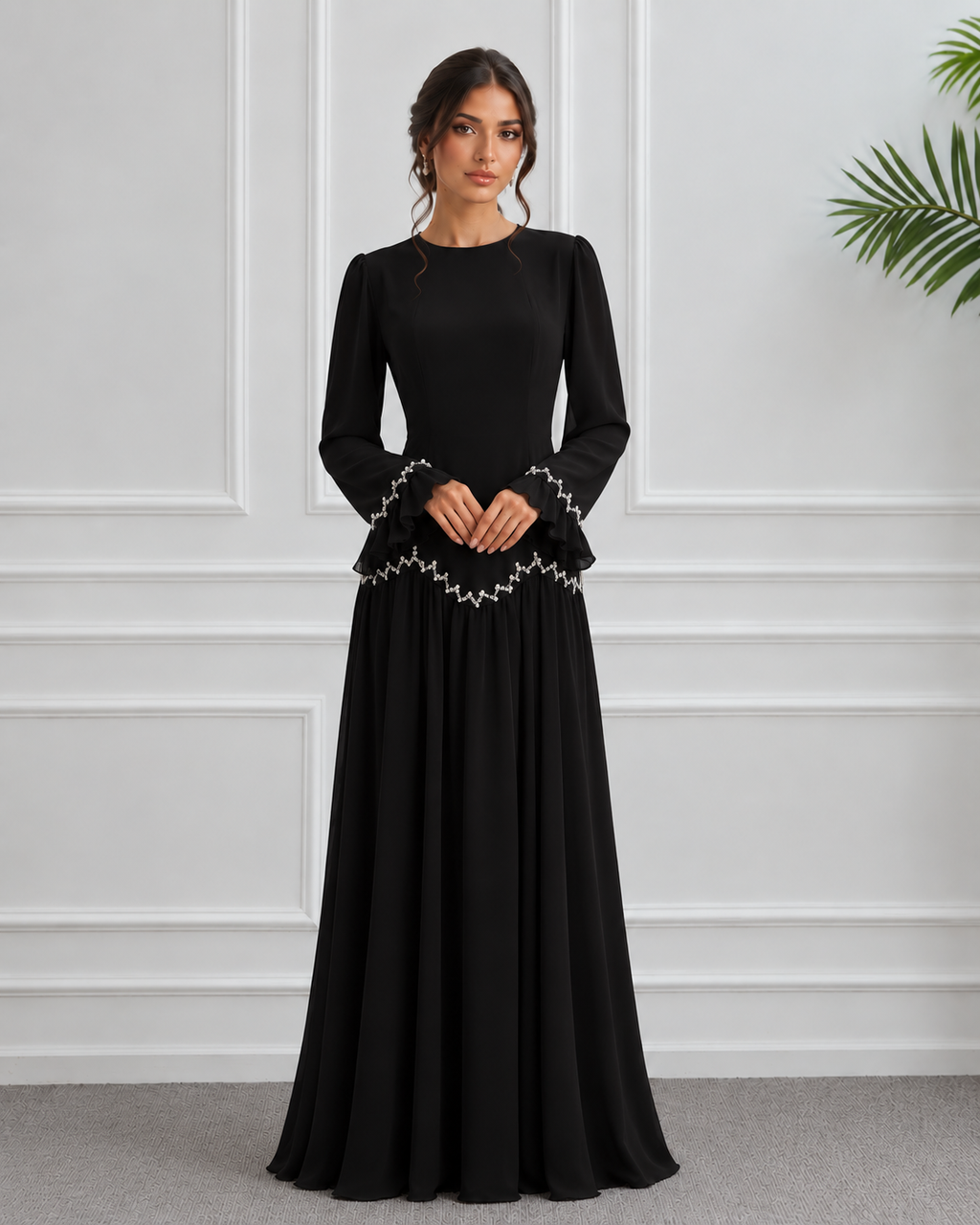 ZAYRÉVA – Elegant Lace Abaya