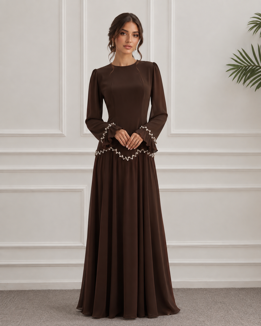 ZAYRÉVA – Elegant Lace Abaya