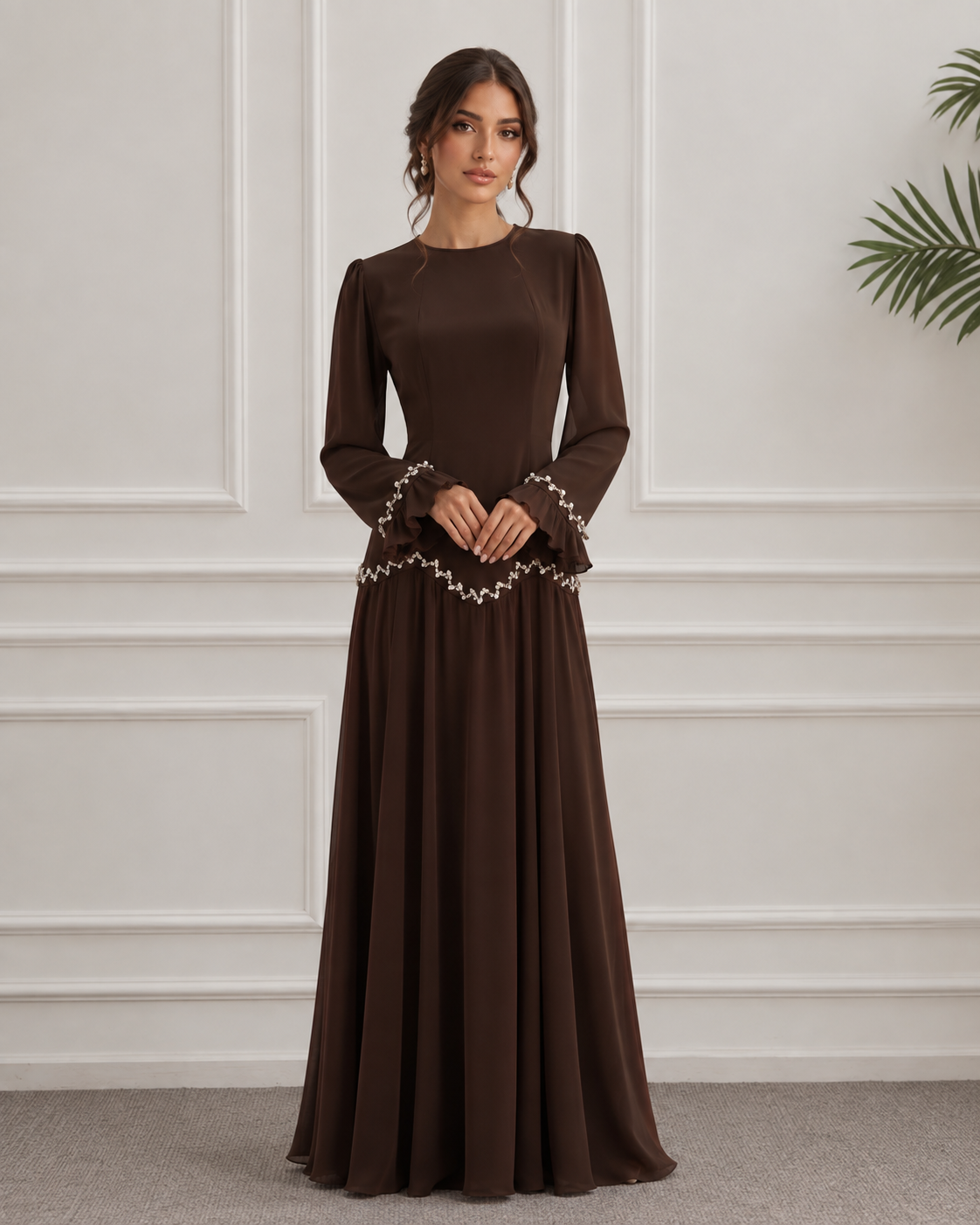 ZAYRÉVA – Elegant Lace Abaya