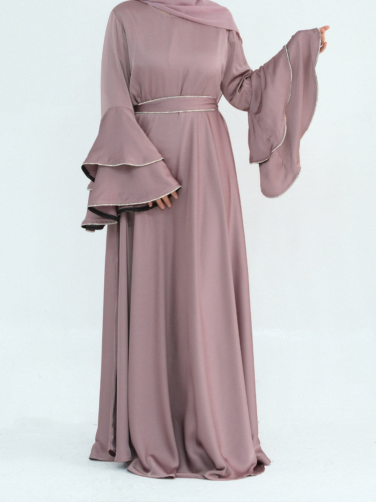 Southeast Asian beaded luxury double-layer flared sleeve Dingzhu Luxury Dress for women