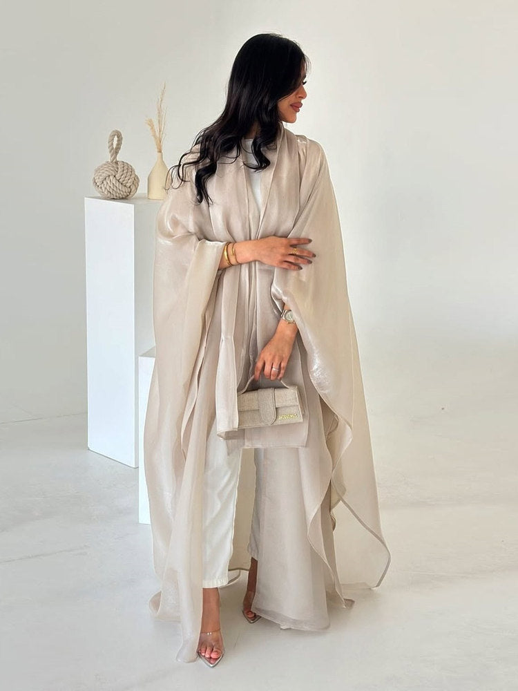ZEYRIVA Ivory Glow Abaya